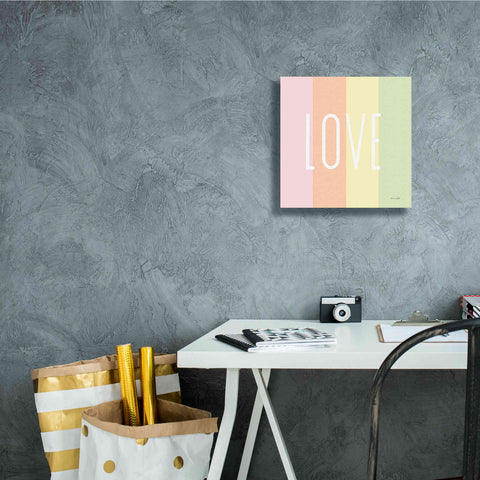 Image of 'Love Rainbow' by Ann Kelle Designs, Canvas Wall Art,12 x 12