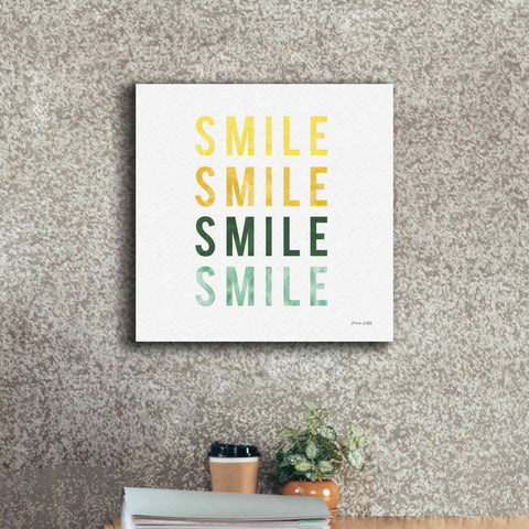 Image of 'Smile Smile' by Ann Kelle Designs, Canvas Wall Art,18 x 18