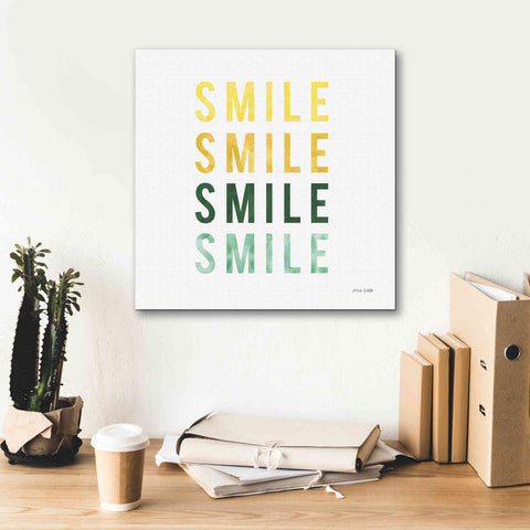 Image of 'Smile Smile' by Ann Kelle Designs, Canvas Wall Art,18 x 18
