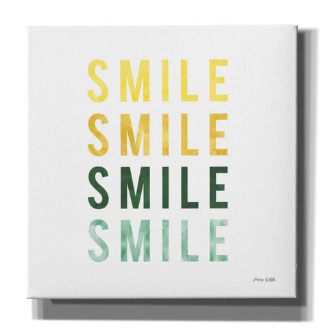 Image of 'Smile Smile' by Ann Kelle Designs, Canvas Wall Art,12x12x1.1x0,18x18x1.1x0,26x26x1.74x0,37x37x1.74x0