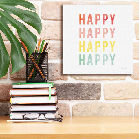 Image of 'Happy Happy' by Ann Kelle Designs, Canvas Wall Art,12 x 12
