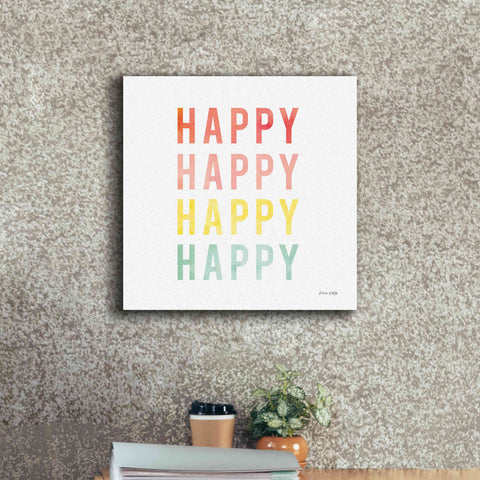 Image of 'Happy Happy' by Ann Kelle Designs, Canvas Wall Art,18 x 18