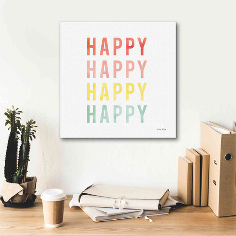 Image of 'Happy Happy' by Ann Kelle Designs, Canvas Wall Art,18 x 18