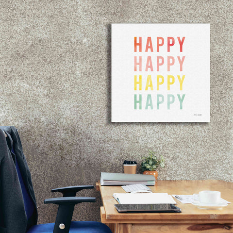Image of 'Happy Happy' by Ann Kelle Designs, Canvas Wall Art,26 x 26