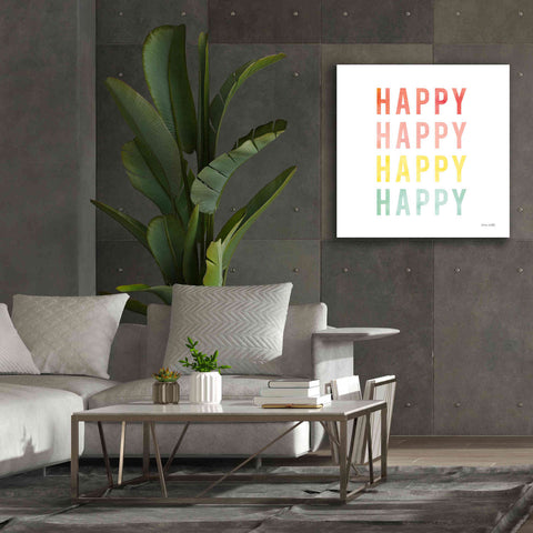 Image of 'Happy Happy' by Ann Kelle Designs, Canvas Wall Art,37 x 37