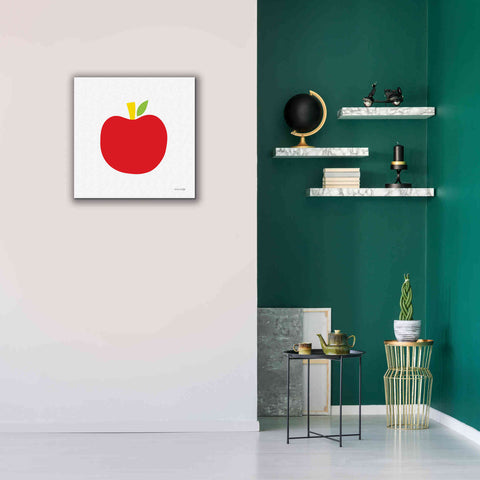 Image of 'Red Apple' by Ann Kelle Designs, Canvas Wall Art,26 x 26