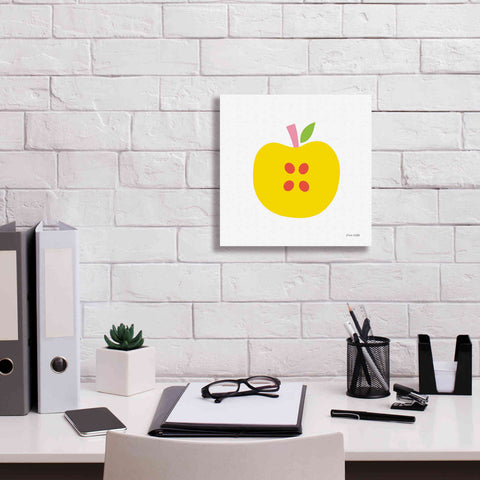 Image of 'Yellow Apple' by Ann Kelle Designs, Canvas Wall Art,12 x 12