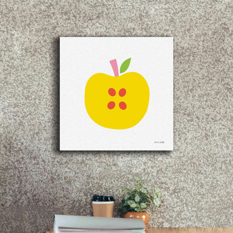 Image of 'Yellow Apple' by Ann Kelle Designs, Canvas Wall Art,18 x 18