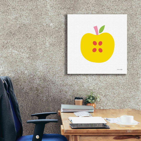 Image of 'Yellow Apple' by Ann Kelle Designs, Canvas Wall Art,26 x 26