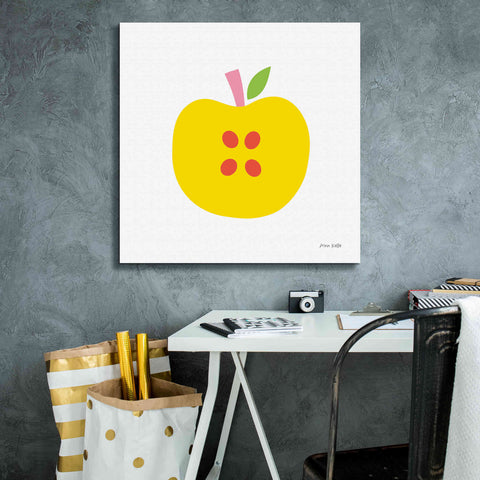 Image of 'Yellow Apple' by Ann Kelle Designs, Canvas Wall Art,26 x 26