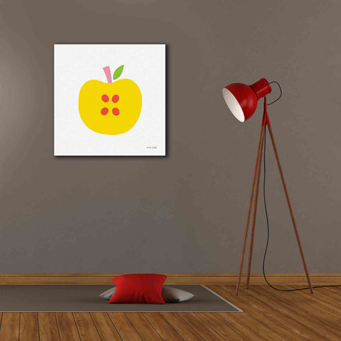 Image of 'Yellow Apple' by Ann Kelle Designs, Canvas Wall Art,26 x 26
