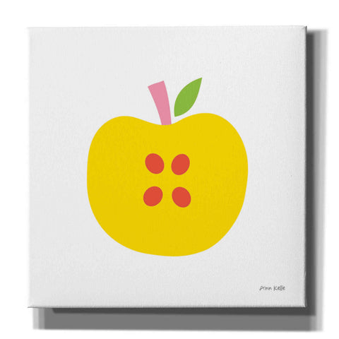 Image of 'Yellow Apple' by Ann Kelle Designs, Canvas Wall Art,12x12x1.1x0,18x18x1.1x0,26x26x1.74x0,37x37x1.74x0