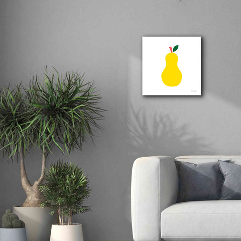 Image of 'Yellow Pear' by Ann Kelle Designs, Canvas Wall Art,18 x 18