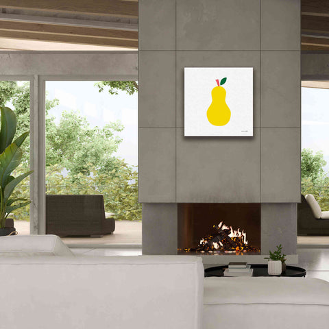 Image of 'Yellow Pear' by Ann Kelle Designs, Canvas Wall Art,26 x 26