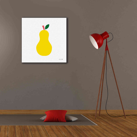 Image of 'Yellow Pear' by Ann Kelle Designs, Canvas Wall Art,26 x 26
