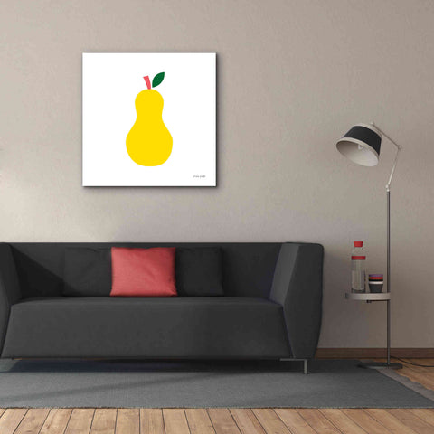 Image of 'Yellow Pear' by Ann Kelle Designs, Canvas Wall Art,37 x 37