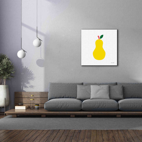 Image of 'Yellow Pear' by Ann Kelle Designs, Canvas Wall Art,37 x 37