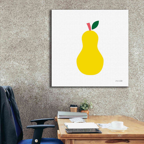 Image of 'Yellow Pear' by Ann Kelle Designs, Canvas Wall Art,37 x 37