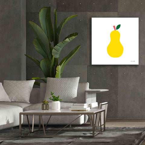 Image of 'Yellow Pear' by Ann Kelle Designs, Canvas Wall Art,37 x 37