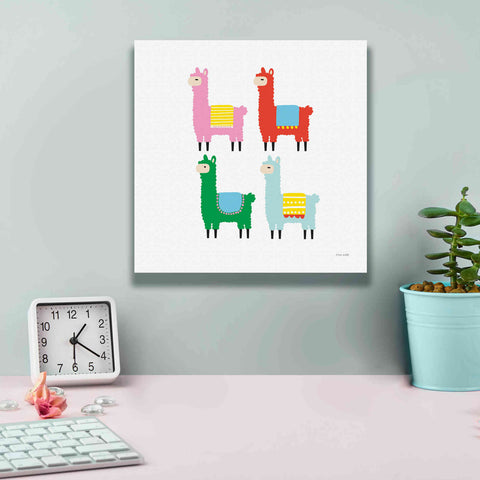 Image of 'The Llamas' by Ann Kelle Designs, Canvas Wall Art,12 x 12