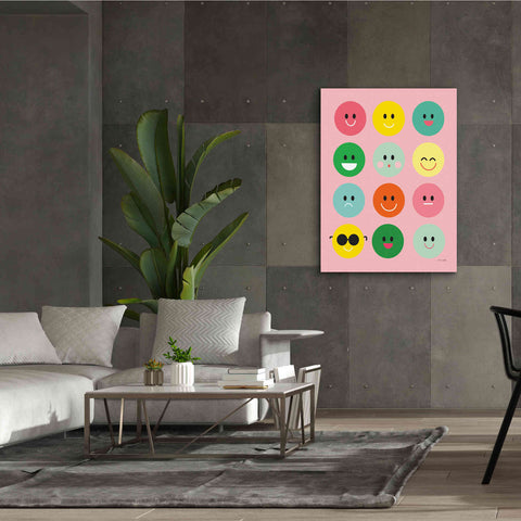 Image of 'Happy Circles' by Ann Kelle Designs, Canvas Wall Art,40 x 54