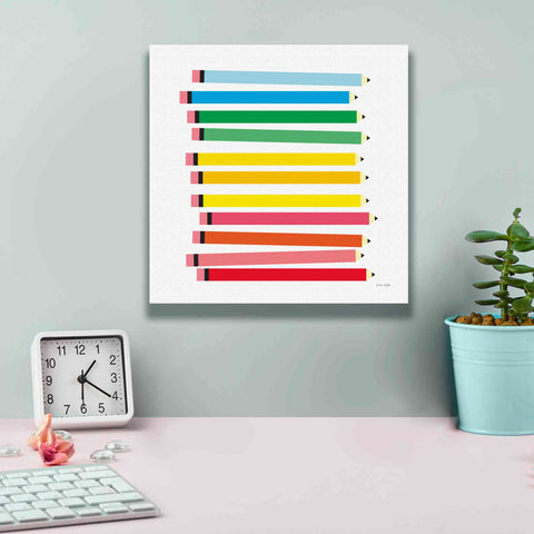 Image of 'Colored Pencils' by Ann Kelle Designs, Canvas Wall Art,12 x 12