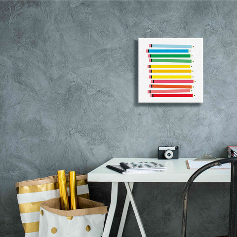 Image of 'Colored Pencils' by Ann Kelle Designs, Canvas Wall Art,12 x 12