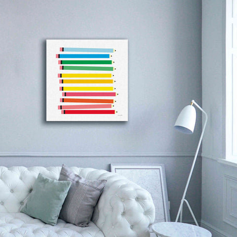Image of 'Colored Pencils' by Ann Kelle Designs, Canvas Wall Art,37 x 37