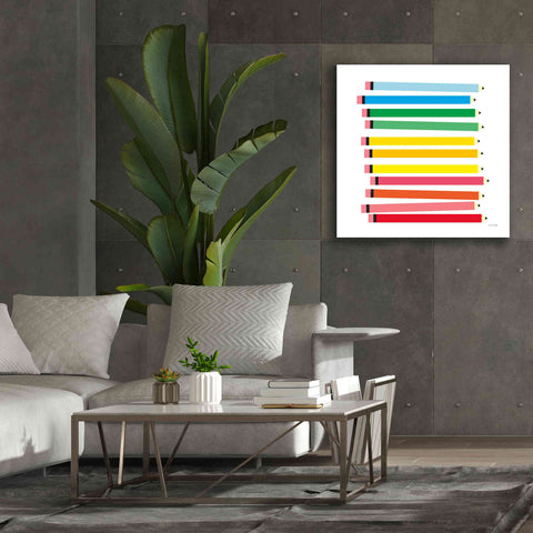 Image of 'Colored Pencils' by Ann Kelle Designs, Canvas Wall Art,37 x 37