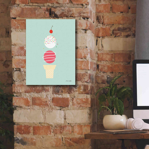 Image of 'Ice Cream and Cherry I' by Ann Kelle Designs, Canvas Wall Art,12 x 16