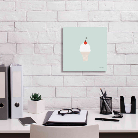 Image of 'Ice Cream Cone II' by Ann Kelle Designs, Canvas Wall Art,12 x 12