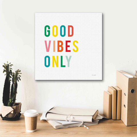 Image of 'Good Vibes Only' by Ann Kelle Designs, Canvas Wall Art,18 x 18