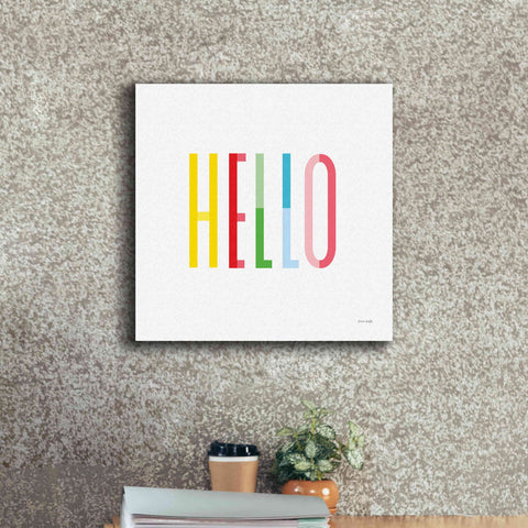 Image of 'Hello' by Ann Kelle Designs, Canvas Wall Art,18 x 18