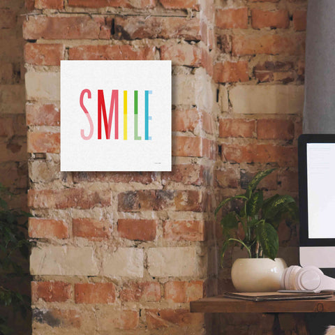 Image of 'Smile' by Ann Kelle Designs, Canvas Wall Art,12 x 12
