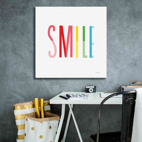 Image of 'Smile' by Ann Kelle Designs, Canvas Wall Art,26 x 26