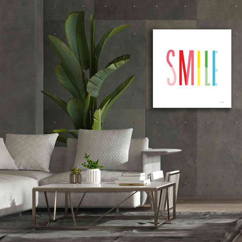 Image of 'Smile' by Ann Kelle Designs, Canvas Wall Art,37 x 37