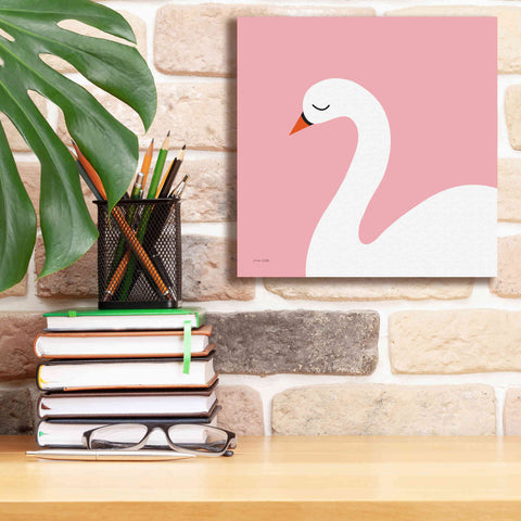 Image of 'Swan' by Ann Kelle Designs, Canvas Wall Art,12 x 12