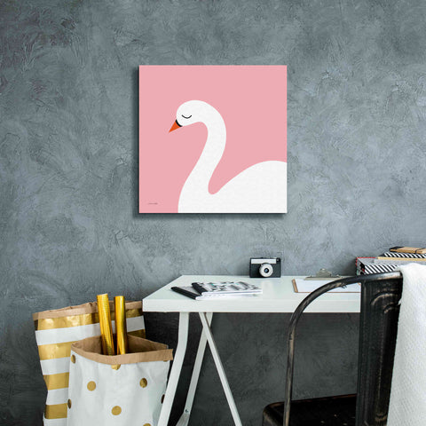 Image of 'Swan' by Ann Kelle Designs, Canvas Wall Art,18 x 18