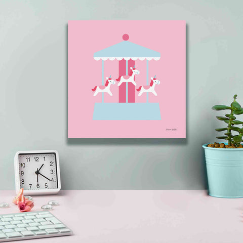 Image of 'Merry Go Round' by Ann Kelle Designs, Canvas Wall Art,12 x 12