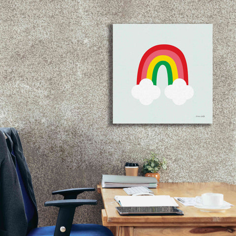Image of 'Bright Rainbow I' by Ann Kelle Designs, Canvas Wall Art,26 x 26
