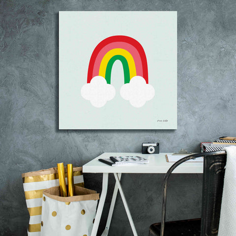 Image of 'Bright Rainbow I' by Ann Kelle Designs, Canvas Wall Art,26 x 26