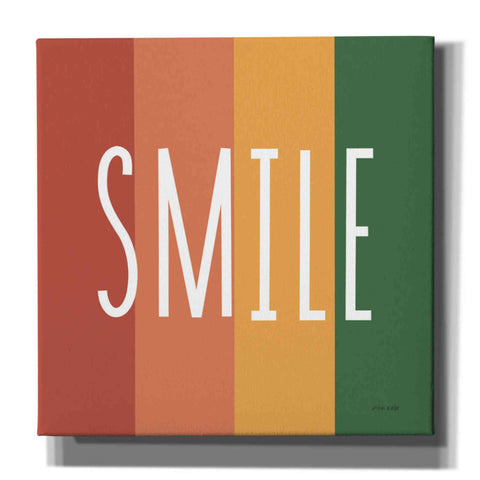 Image of 'Smile Rainbow Retro' by Ann Kelle Designs, Canvas Wall Art,12x12x1.1x0,18x18x1.1x0,26x26x1.74x0,37x37x1.74x0