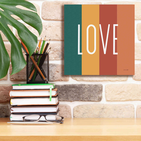 Image of 'Love Rainbow Retro' by Ann Kelle Designs, Canvas Wall Art,12 x 12