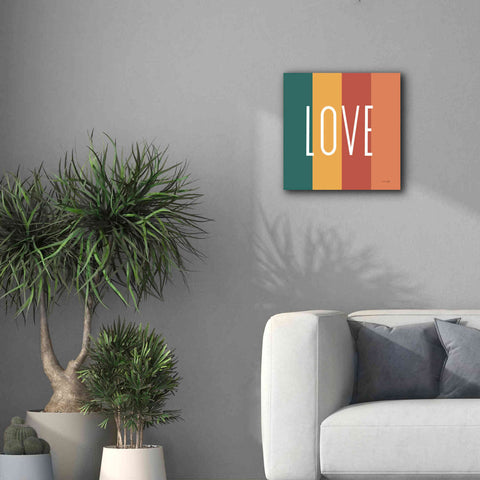 Image of 'Love Rainbow Retro' by Ann Kelle Designs, Canvas Wall Art,18 x 18