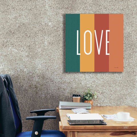 Image of 'Love Rainbow Retro' by Ann Kelle Designs, Canvas Wall Art,26 x 26