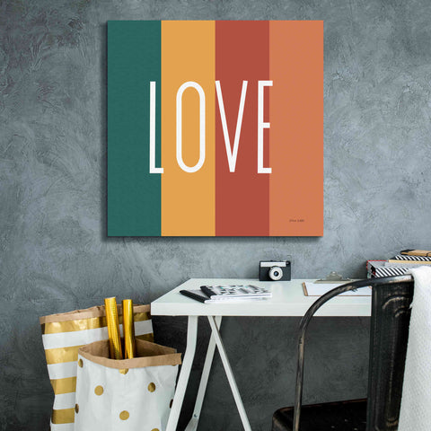 Image of 'Love Rainbow Retro' by Ann Kelle Designs, Canvas Wall Art,26 x 26