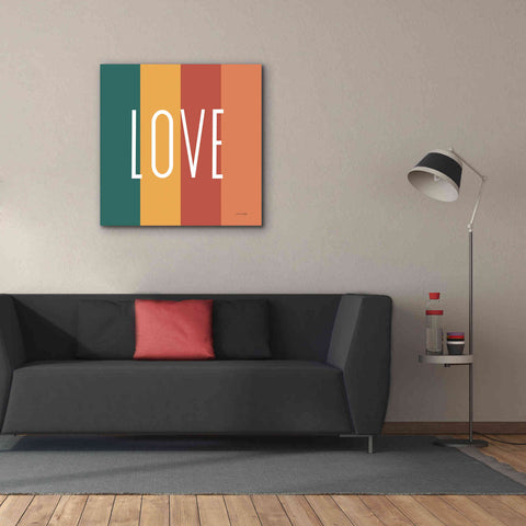 Image of 'Love Rainbow Retro' by Ann Kelle Designs, Canvas Wall Art,37 x 37
