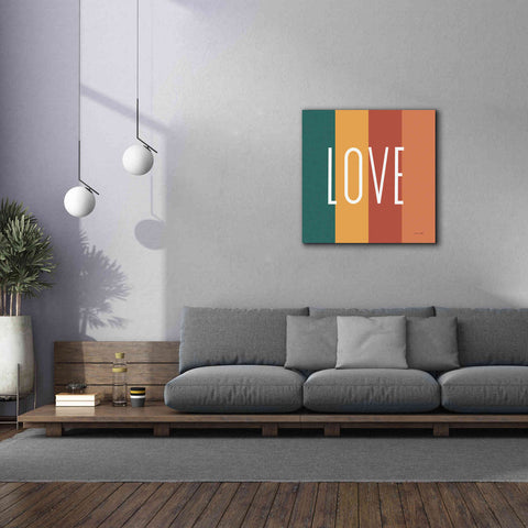Image of 'Love Rainbow Retro' by Ann Kelle Designs, Canvas Wall Art,37 x 37