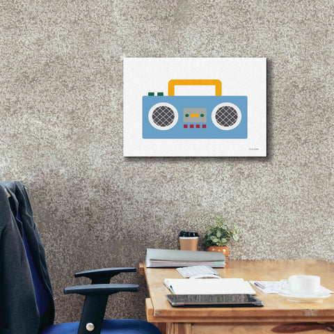 Image of 'Retro Boombox' by Ann Kelle Designs, Canvas Wall Art,26 x 18