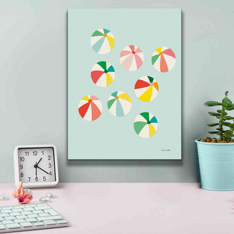 Image of 'Beach Umbrellas' by Ann Kelle Designs, Canvas Wall Art,12 x 16